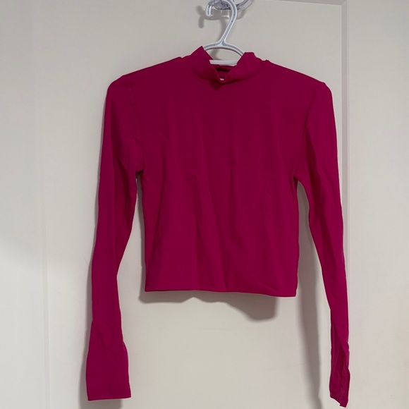 Babaton Tops - Babaton Fuchsia Long-Sleeve Mock Neck